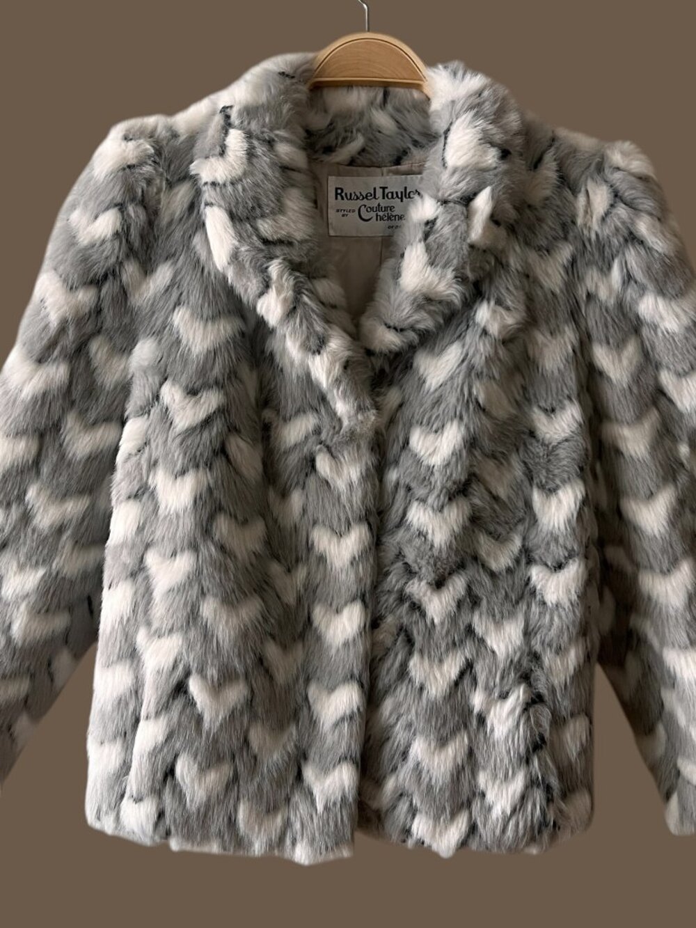 Vintage Russel Taylor Faux Fur Jacket with Pockets Small